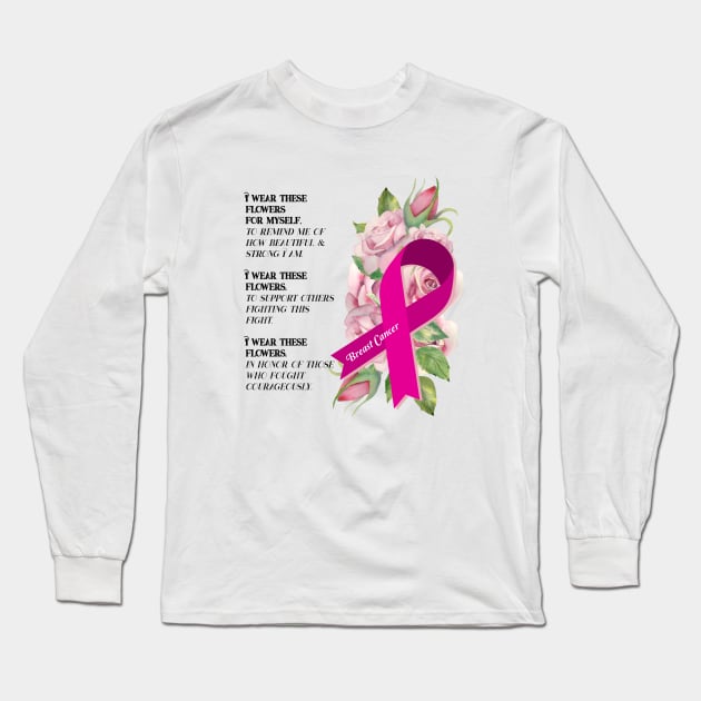 Breast Cancer Support Long Sleeve T-Shirt by allthumbs